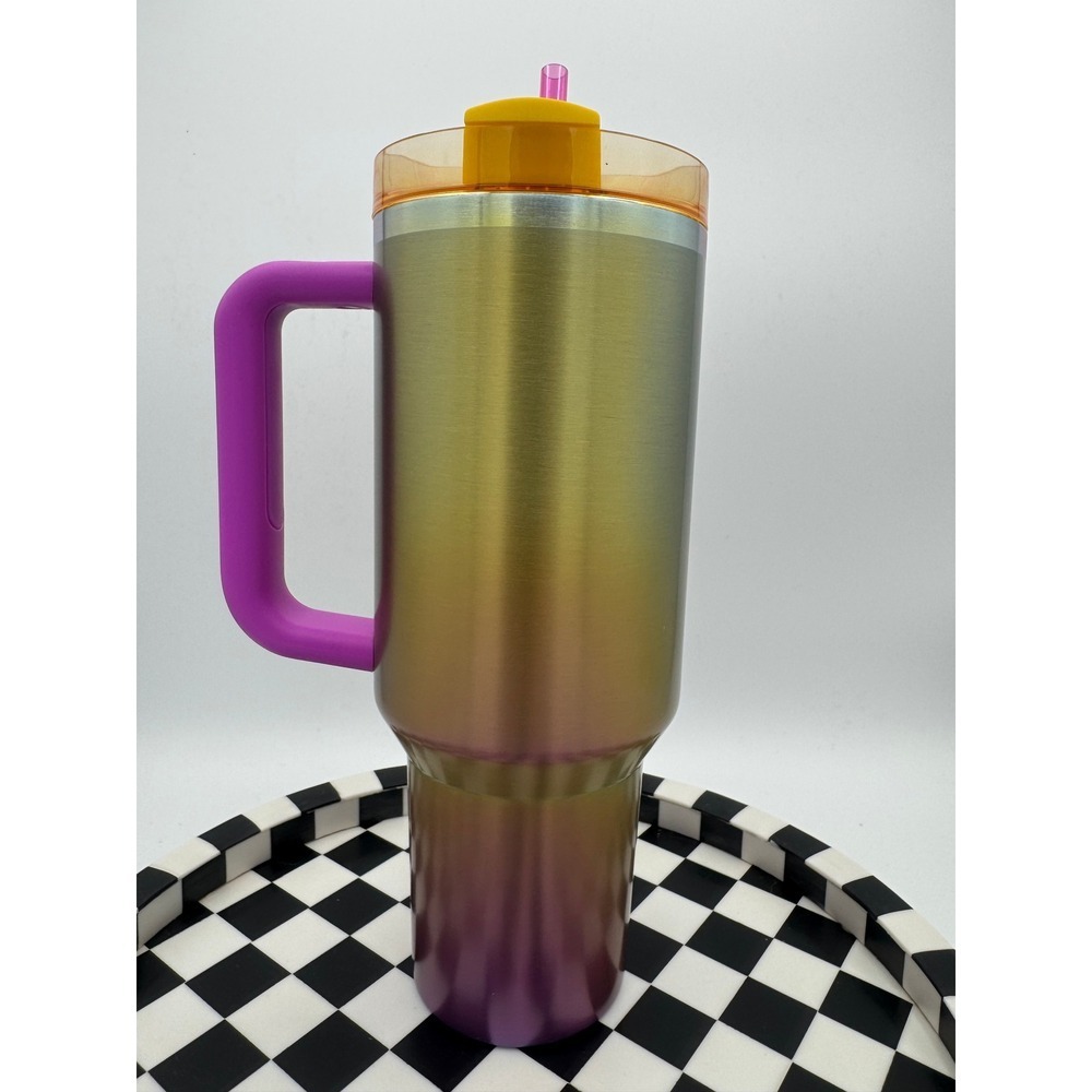NEW Summer Starbucks x Stanley Summer 2024 Collab 40 Oz Tumbler Gold Pink - Picture 2 of 3